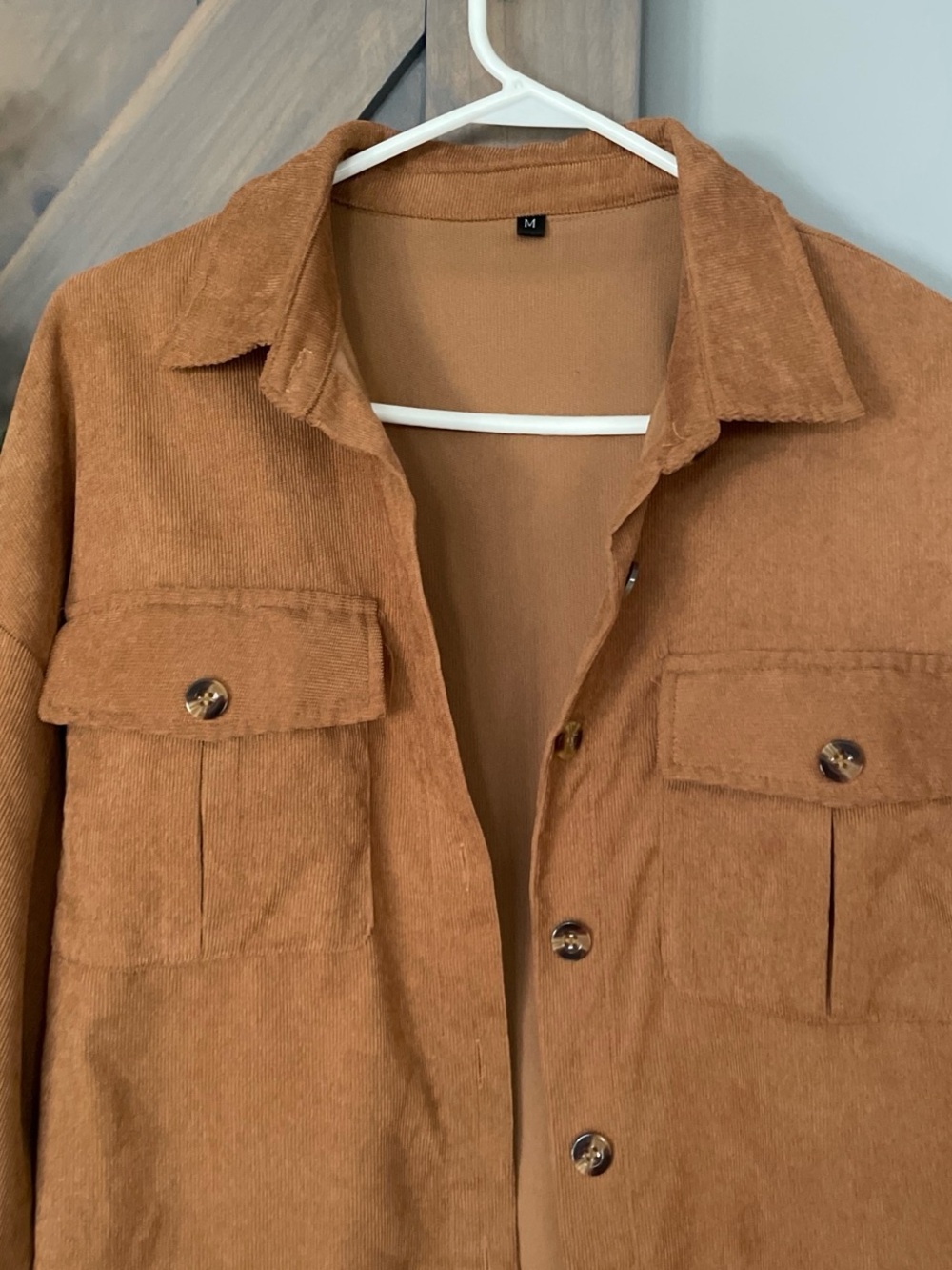 Rust Brown Button-Front Shacket - Picture 2 of 6